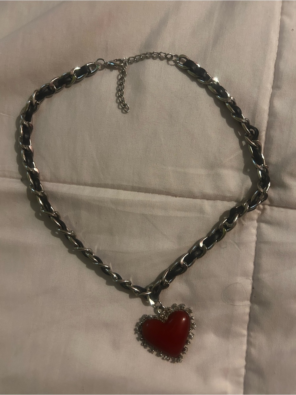 Red Heart Pendant Chain Necklace - Women Jewelry